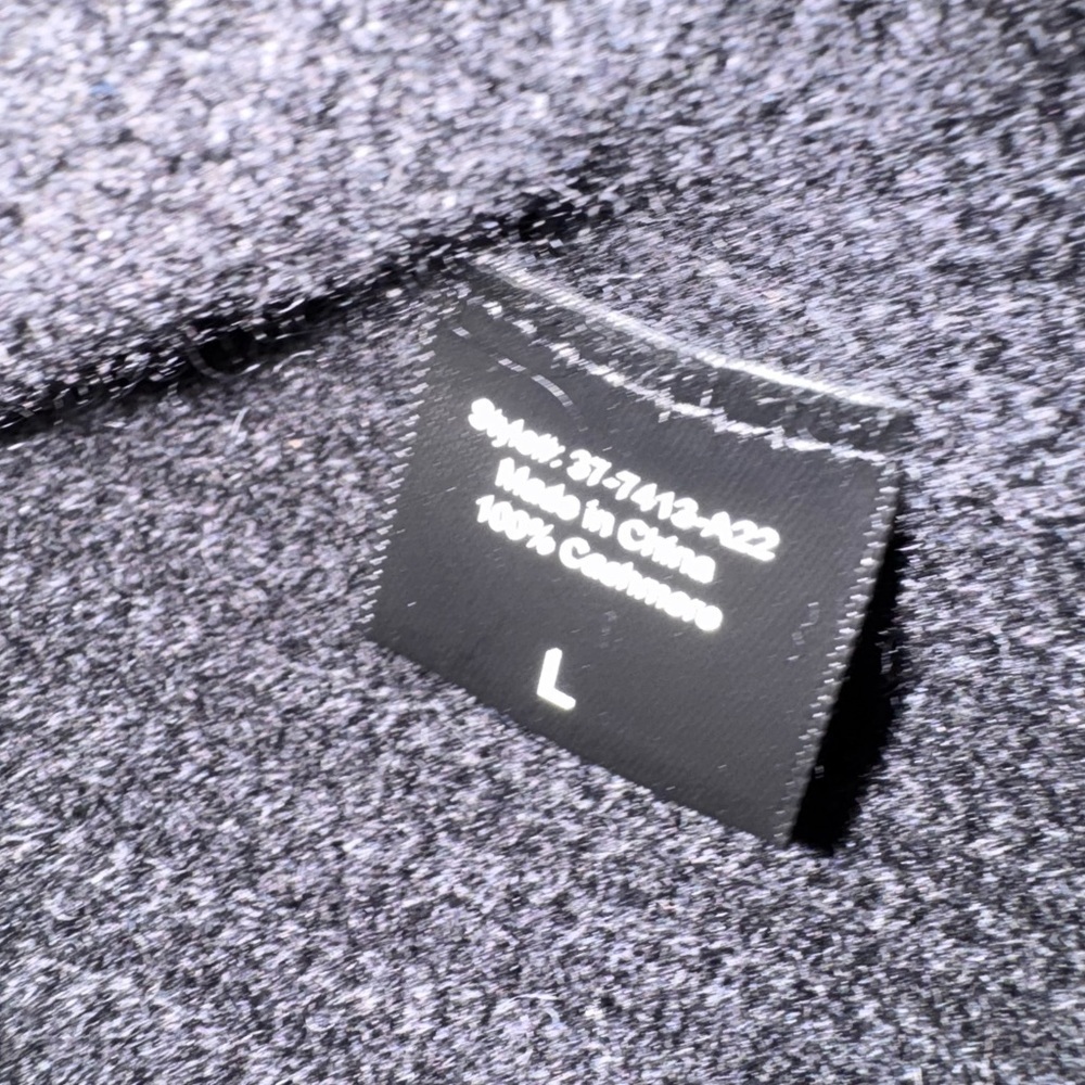Jenni Kayne Half Zip Cashmere Sweater Black Pullover Ribbed Knit Mock EUC Size L - Picture 8 of 11